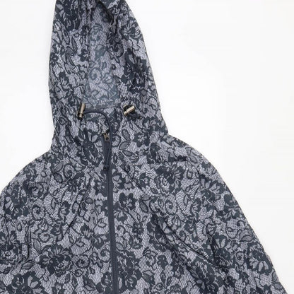 Preloved Primark Womens Grey Floral  Rain Coat Coat Size S - Detail