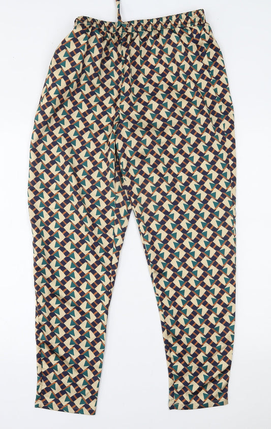 In the Style Womens Beige Geometric  Trousers  Size 10 L27 in