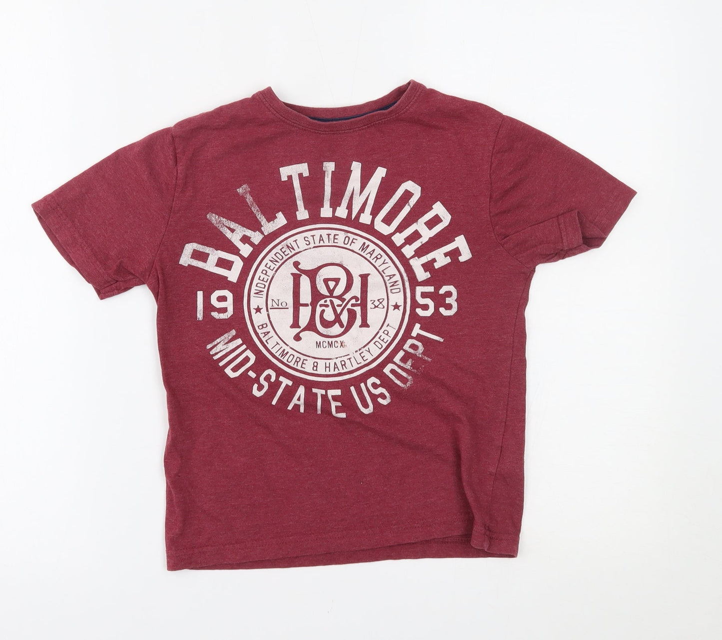 Primark Boys Red   Basic T-Shirt Size 8-9 Years