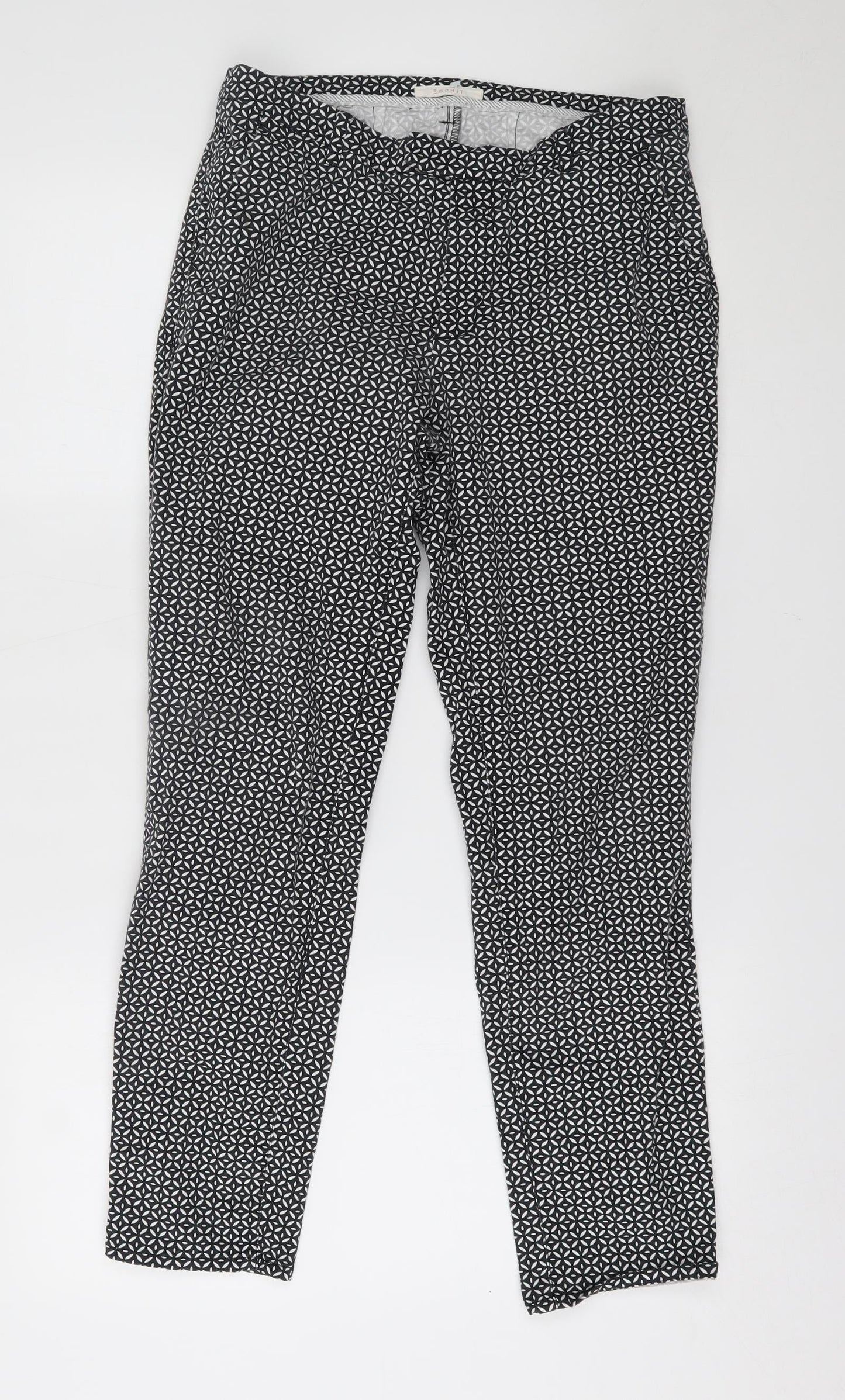Esprit Womens Grey Geometric  Trousers  Size 8 L26 in -