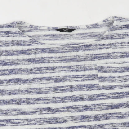 F&F Womens Blue Striped  Pullover Jumper Size 12