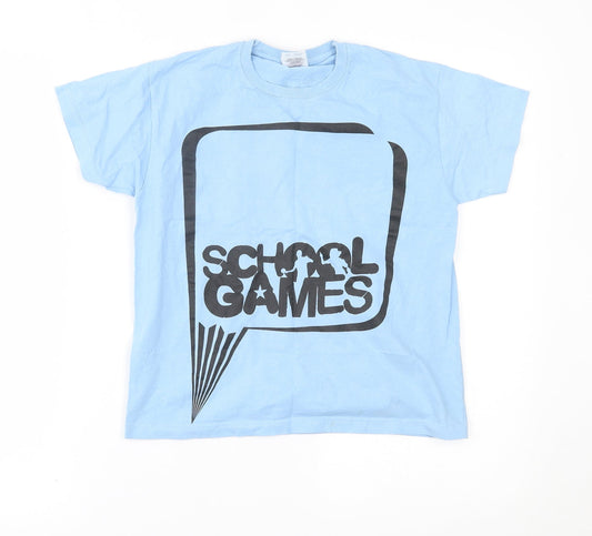 Fruit of the Loom Boys Blue   Basic T-Shirt Size 7-8 Years  - active cheshire school games