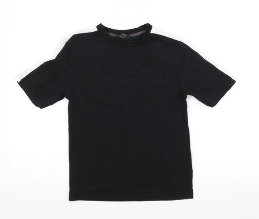 George Boys Black   Basic T-Shirt Size 7-8 Years
