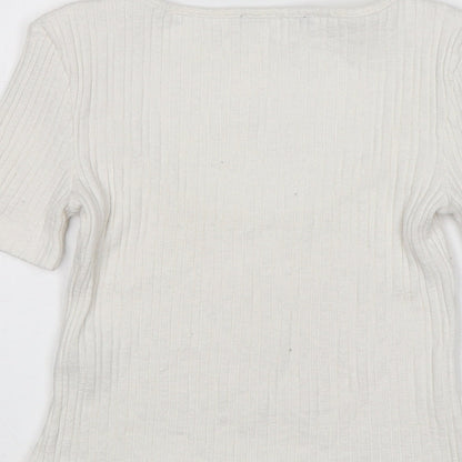 Zara Womens White   Pullover Jumper Size S
