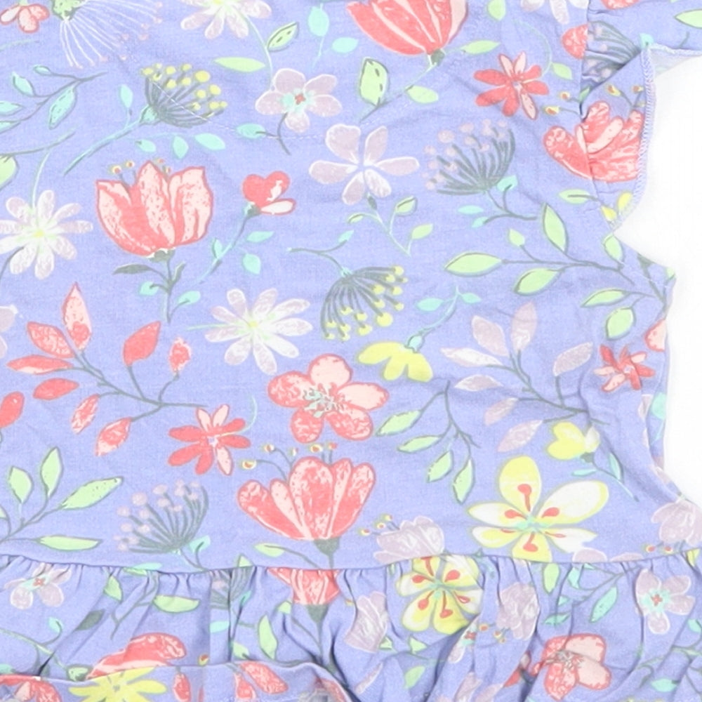 Nutmeg Baby Blue Floral  Skirt One-Piece Size 6-9 Months