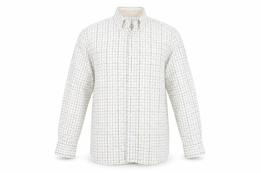 Blue Harbour Mens White Plaid   Button-Up Size M