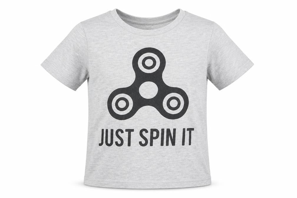H&M Girls Grey   Basic T-Shirt Size 7-8 Years  - Just Spin, Fidget Spinner