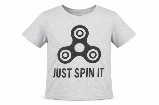H&M Girls Grey   Basic T-Shirt Size 7-8 Years  - Just Spin, Fidget Spinner