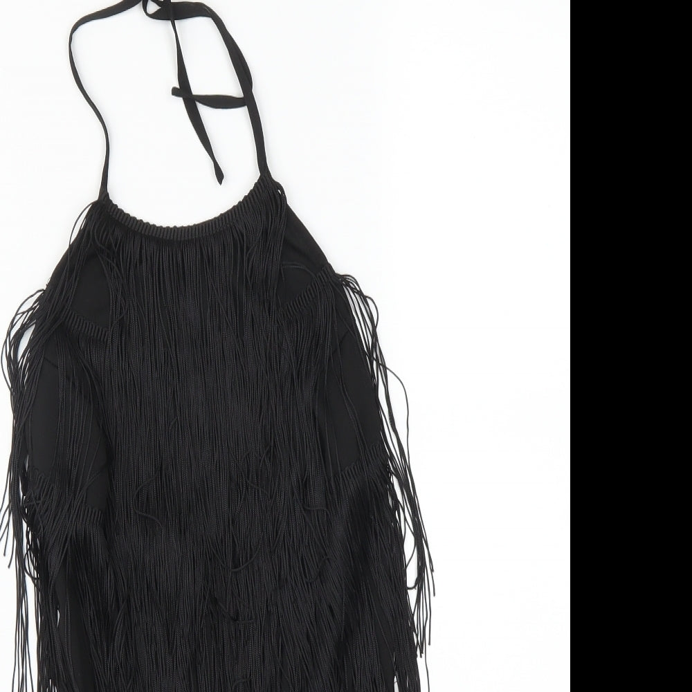PRETTYLITTLETHING Womens Black   Bodysuit One-Piece Size 4