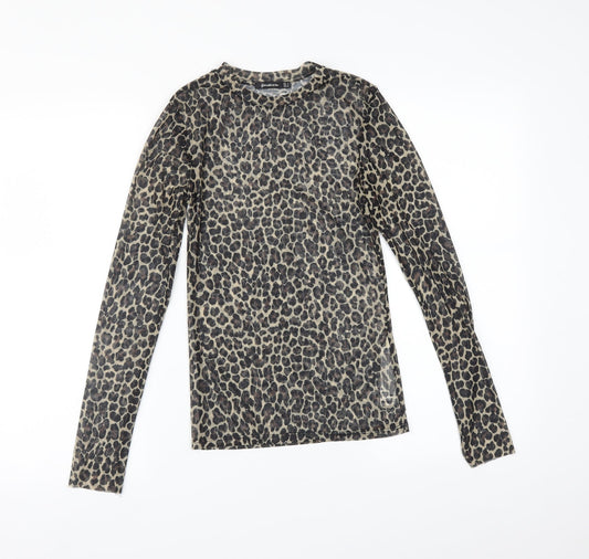 Stradivarius Womens Multicoloured Animal Print  Basic T-Shirt Size S