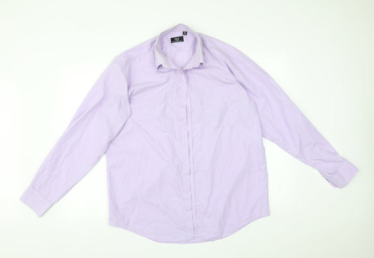 HUSTON HARBOUR Mens Purple    Dress Shirt Size 40