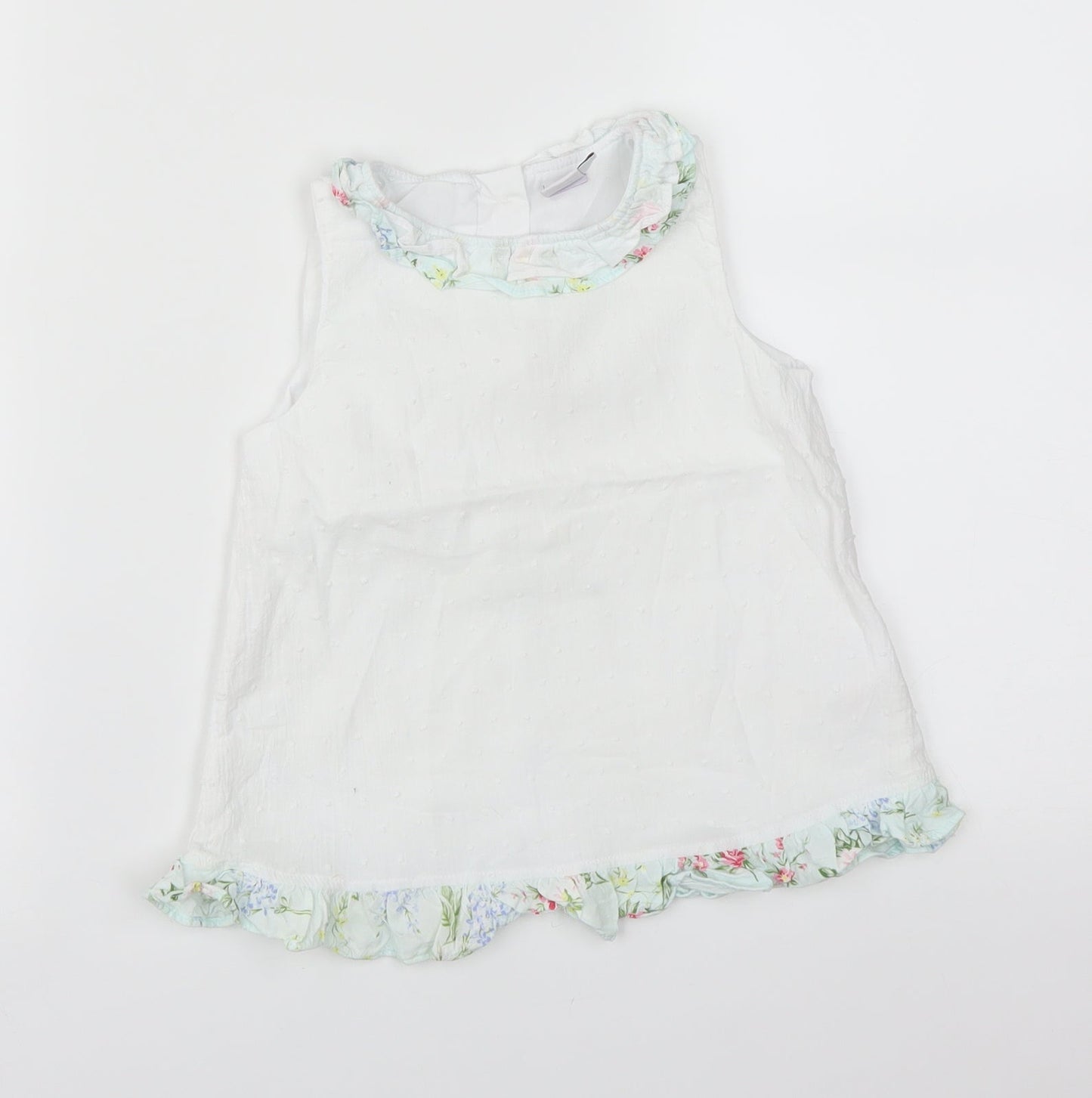 Mini Club Girls White Floral  Basic T-Shirt Size 4-5 Years