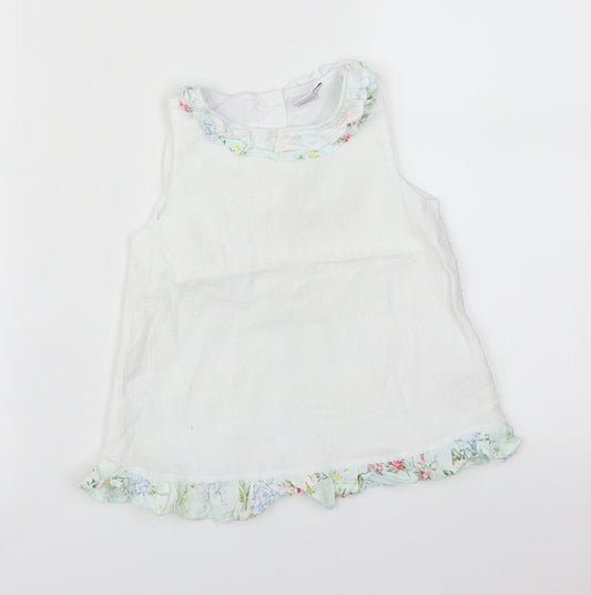 Mini Club Girls White Floral  Basic T-Shirt Size 4-5 Years