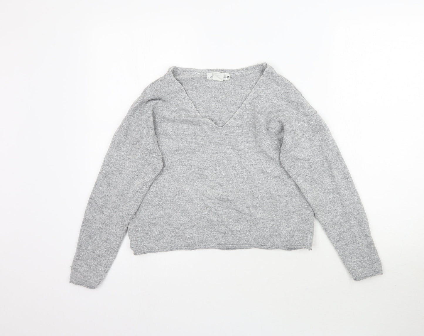 H&M Womens Grey  Knit Pullover Jumper Size S