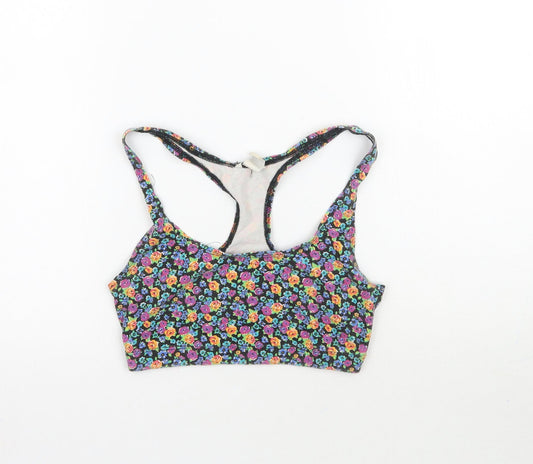 I Love H81 Womens Multicoloured Floral  Cropped Tank Size S