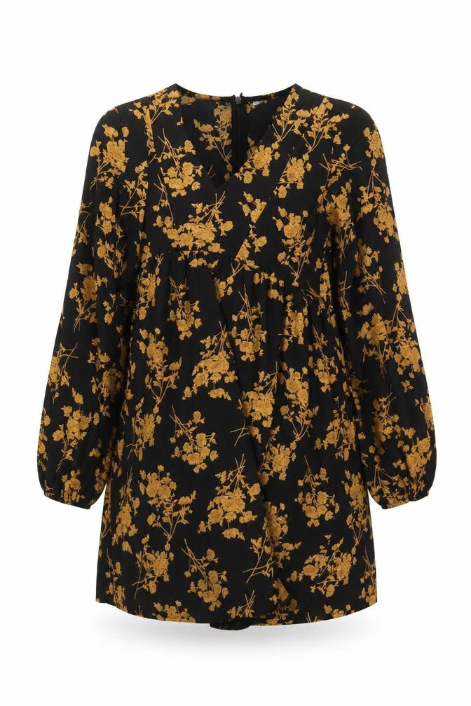 SheIn Womens Black Floral  Mini  Size S