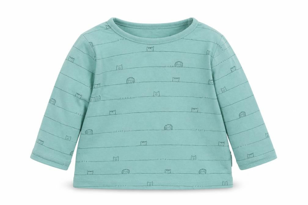 George Baby Green Striped  Basic T-Shirt Size 3-6 Months  - Animals