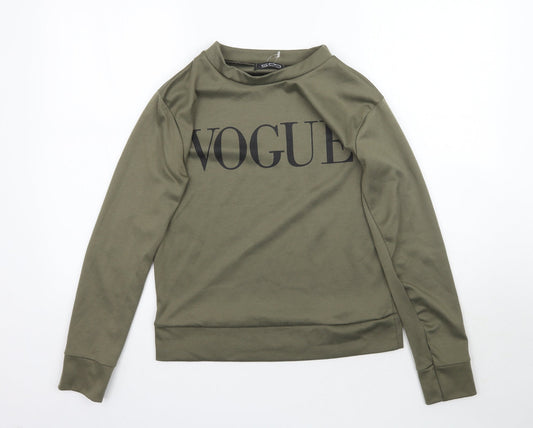 Sophia Mirza Womens Green   Pullover Sweatshirt Size S  - Vogue