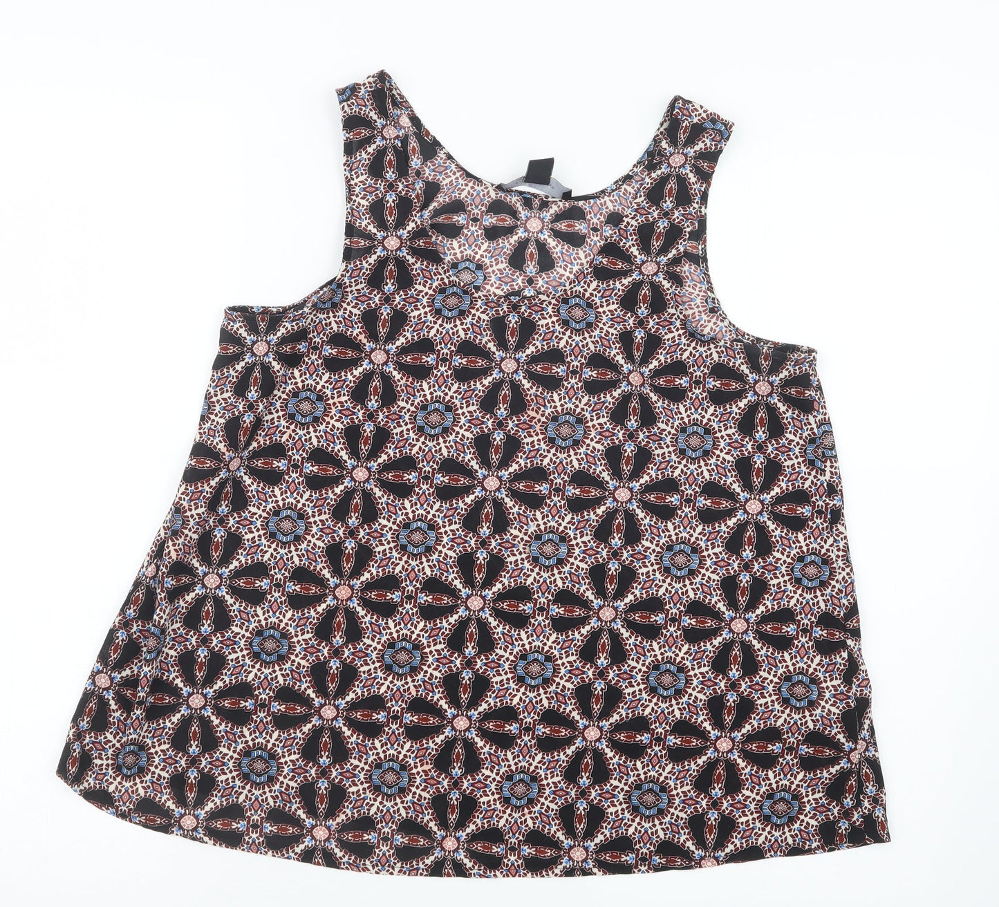 Atmosphere Womens Black Geometric  Basic Blouse Size 10