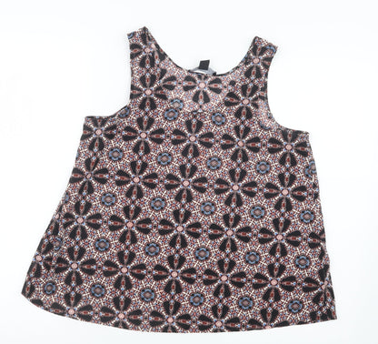 Atmosphere Womens Black Geometric  Basic Blouse Size 10