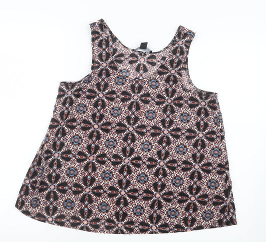 Atmosphere Womens Black Geometric  Basic Blouse Size 10
