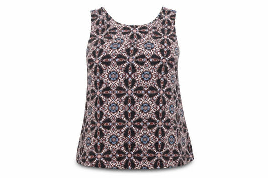 Atmosphere Womens Black Geometric  Basic Blouse Size 10
