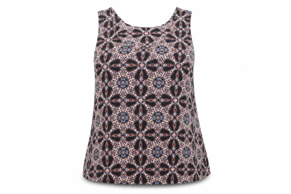 Atmosphere Womens Black Geometric  Basic Blouse Size 10