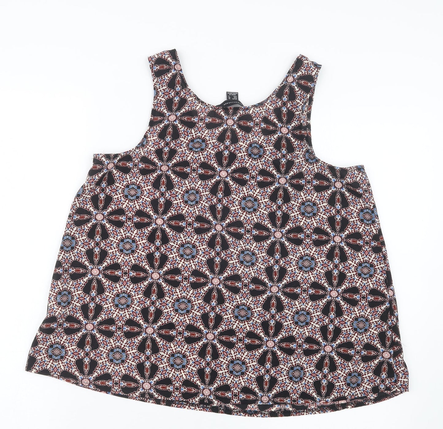 Atmosphere Womens Black Geometric  Basic Blouse Size 10