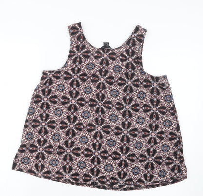 Atmosphere Womens Black Geometric  Basic Blouse Size 10