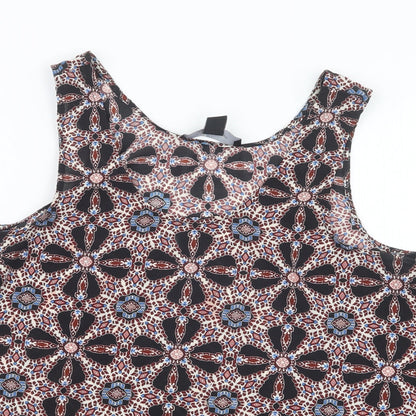 Atmosphere Womens Black Geometric  Basic Blouse Size 10