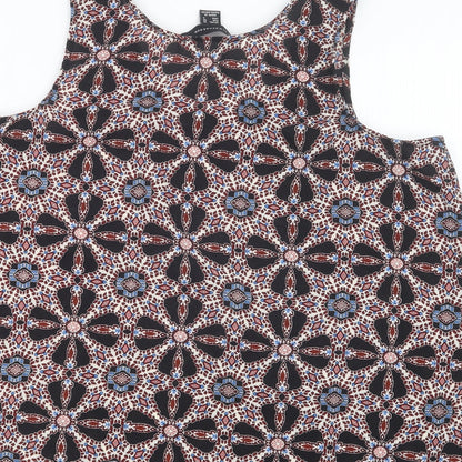 Atmosphere Womens Black Geometric  Basic Blouse Size 10