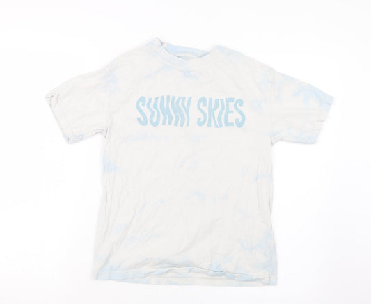 NEXT Girls Blue Geometric  Basic T-Shirt Size 8 Years