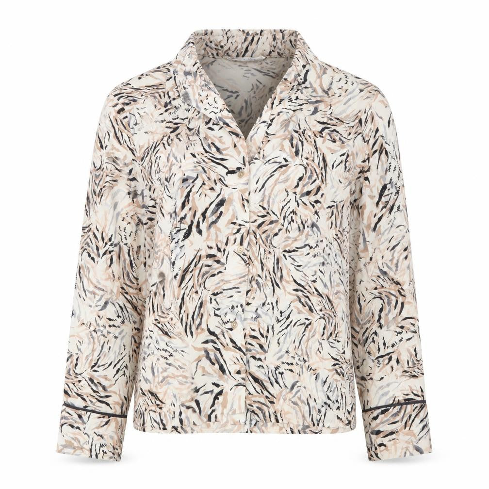 Primark Womens Beige Geometric  Basic Button-Up Size 10