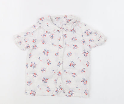 Nutmeg Girls White Floral  Basic Button-Up Size 18-24 Months
