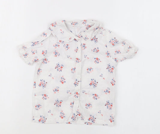 Nutmeg Girls White Floral  Basic Button-Up Size 18-24 Months