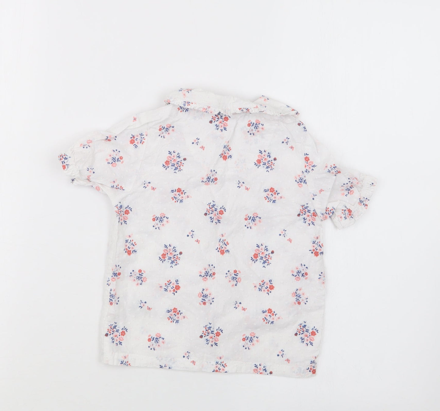 Nutmeg Girls White Floral  Basic Button-Up Size 18-24 Months