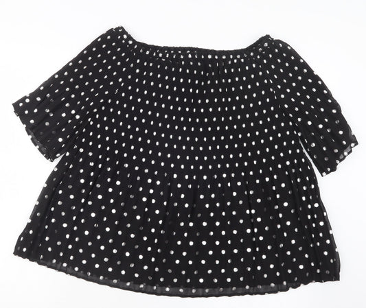 NEXT Womens Black Polka Dot  Basic Blouse Size 12