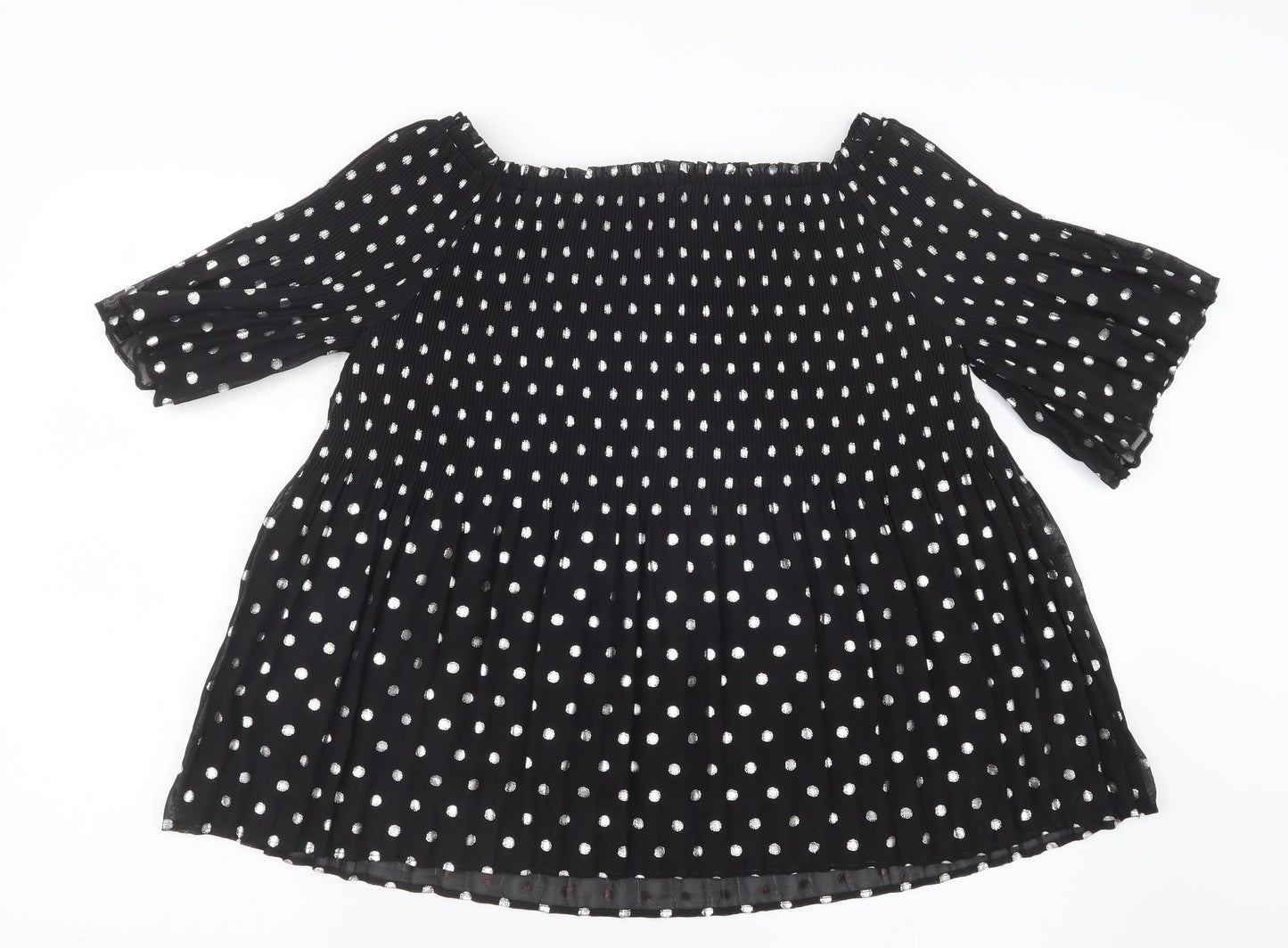 NEXT Womens Black Polka Dot  Basic Blouse Size 12