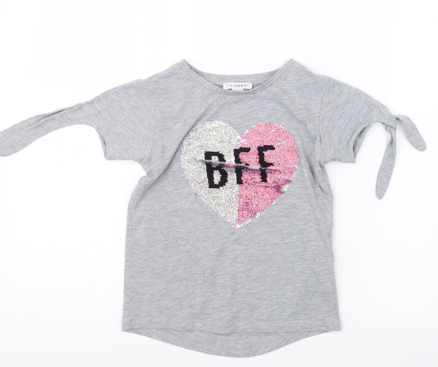Primark Girls Grey   Basic T-Shirt Size 7-8 Years