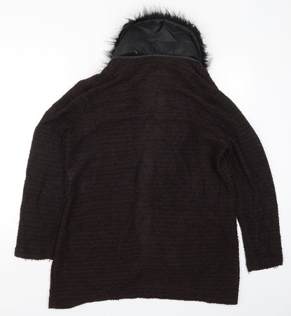 New Look Womens Brown  Knit Jacket Coatigan Size 16  - Burgundy