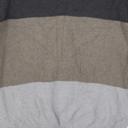 Preloved Gap Mens Grey Striped Knit Pullover Jumper Size M  - Brown - Label
