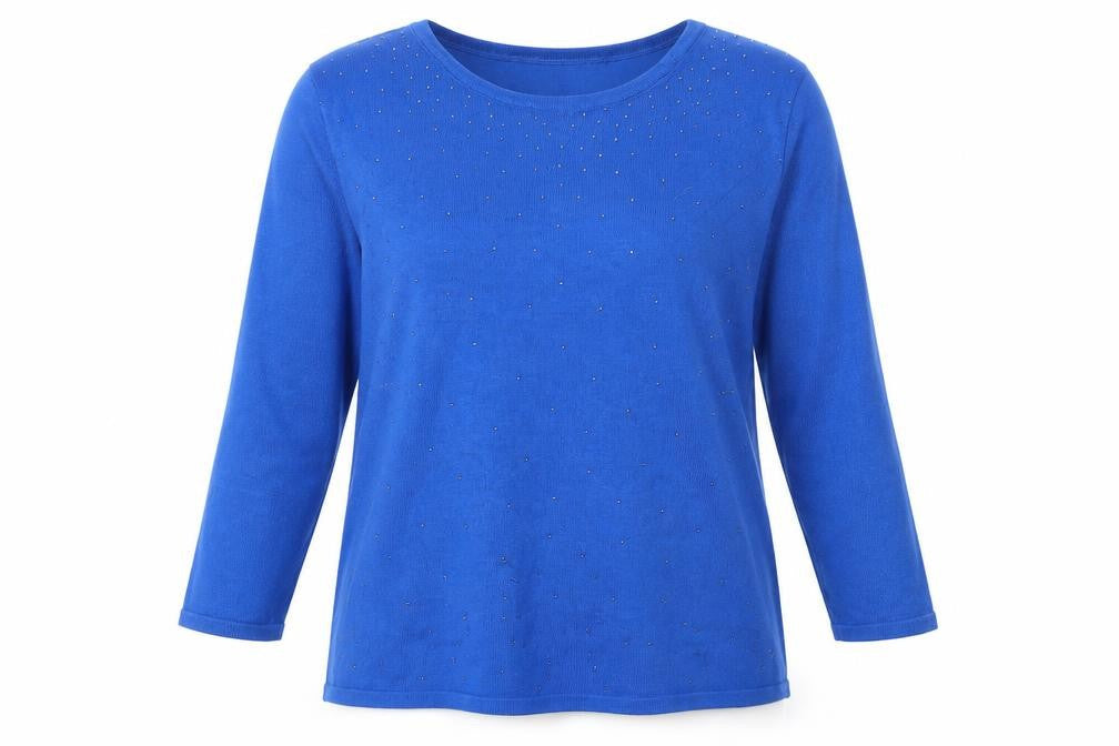 Casamia Womens Blue Knit Pullover Jumper Size S