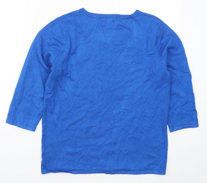 Casamia Womens Blue Knit Pullover Jumper Size S
