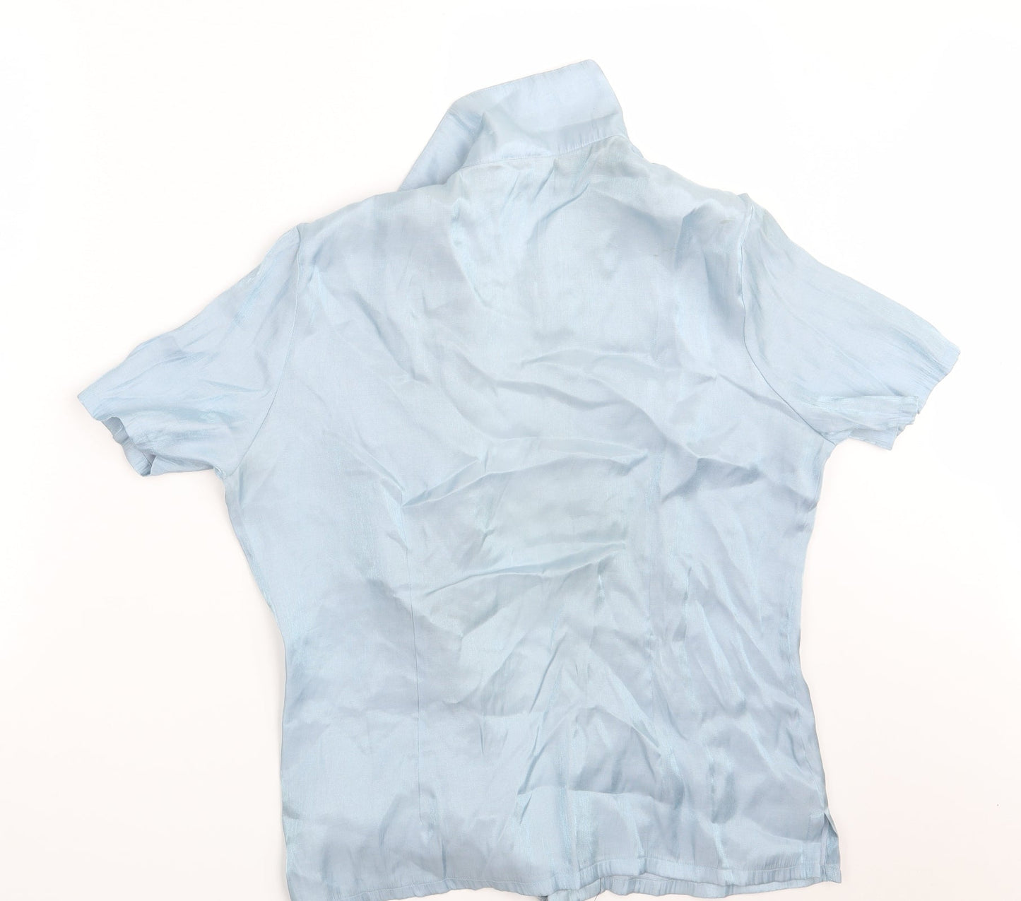 Robbie Bee Womens Blue  Rayon Basic Button-Up Size XL