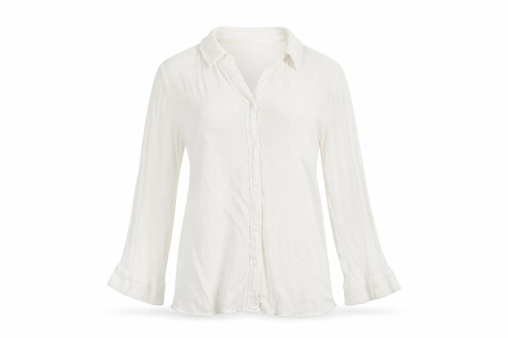 Akasa Womens Ivory   Basic Button-Up Size 10