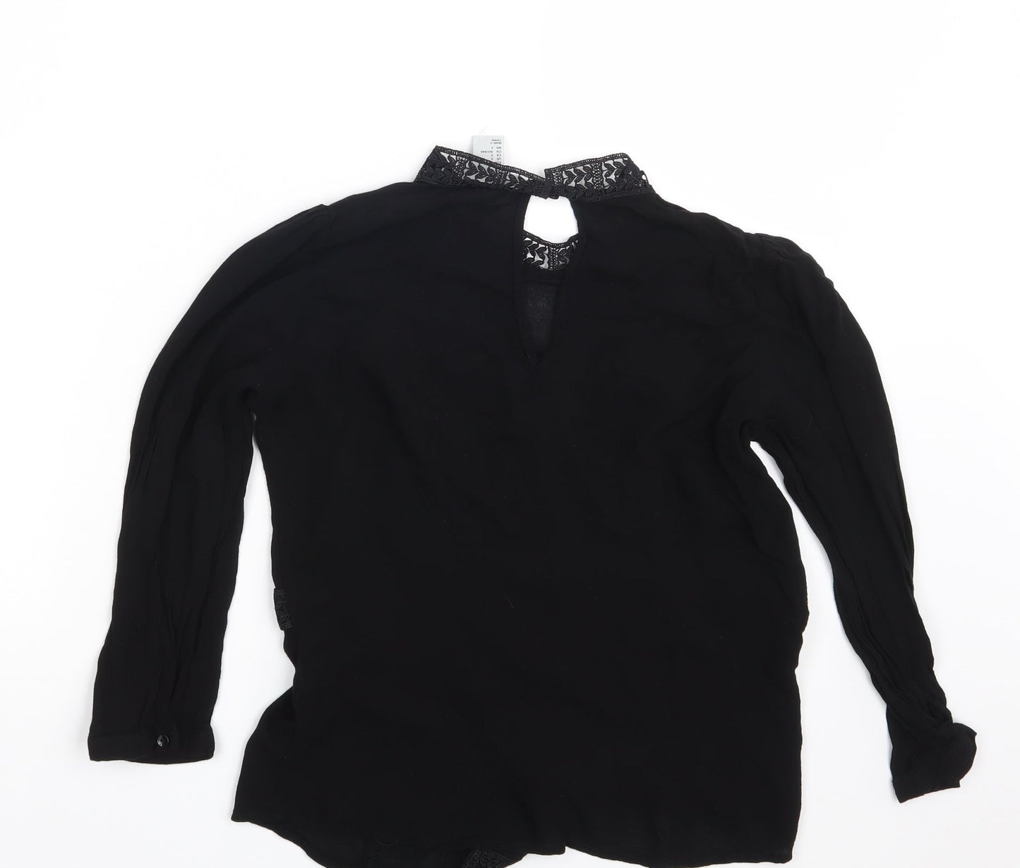 H&M Womens Black Floral  Basic Blouse Size 8