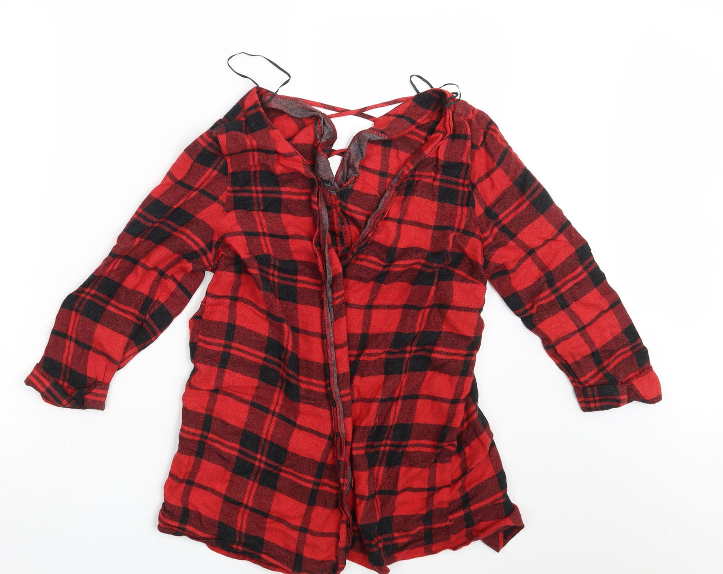 River Island Womens Red Check  Basic Button-Up Size 10