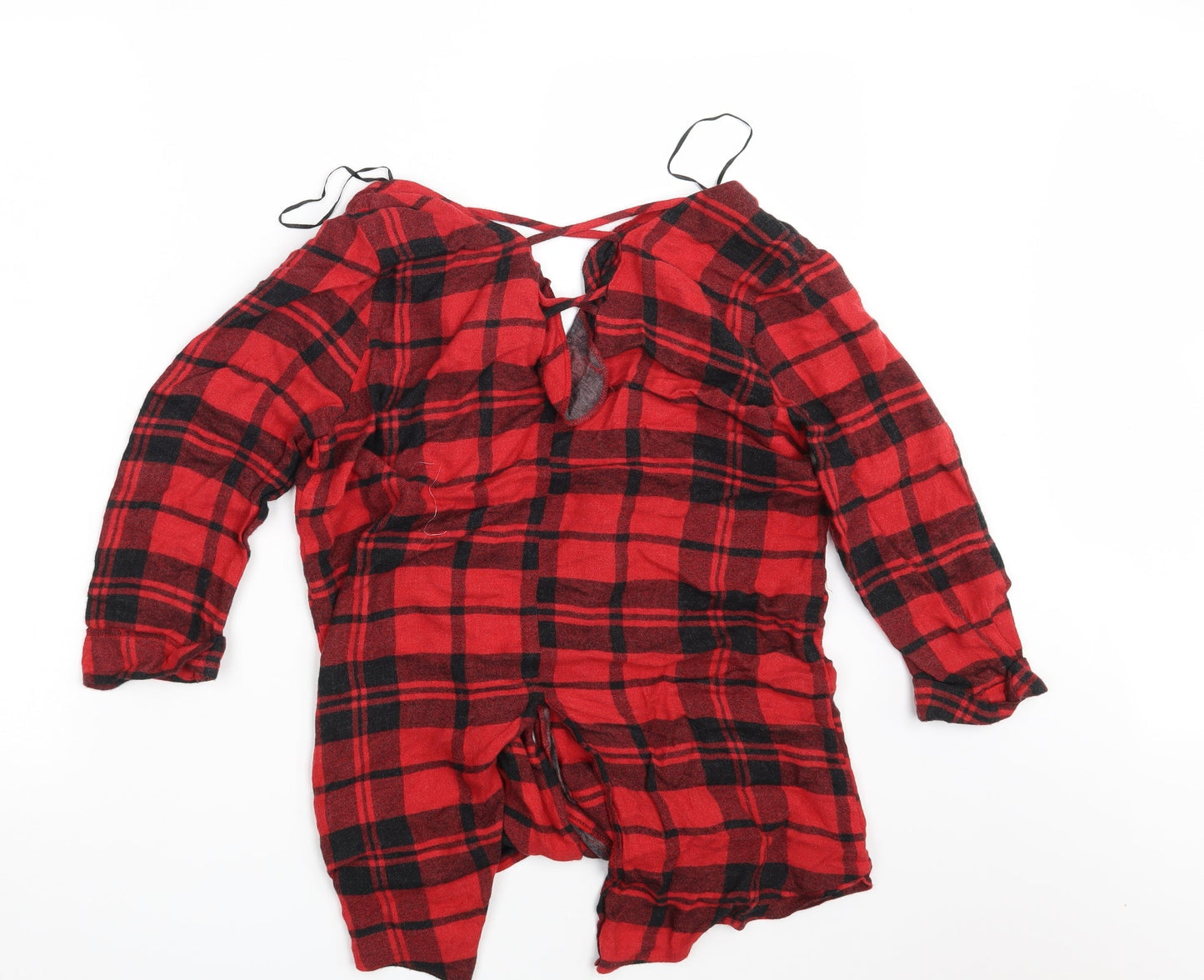 River Island Womens Red Check  Basic Button-Up Size 10