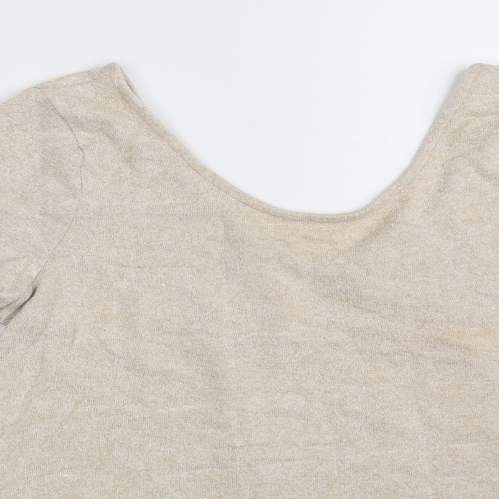 Akemi + Kin Womens Beige  Rayon Pullover Sweatshirt Size S