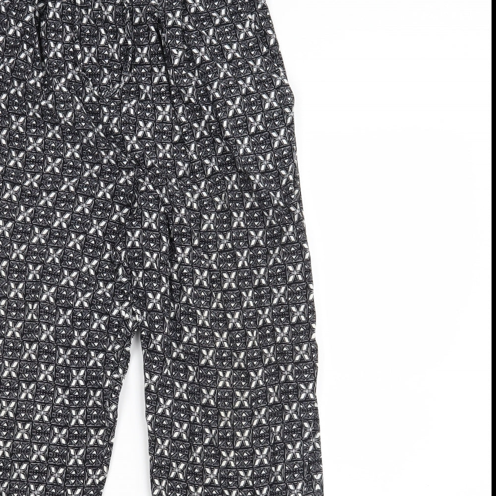 Bonmarché Womens Black Geometric  Trousers  Size 14 L20 in